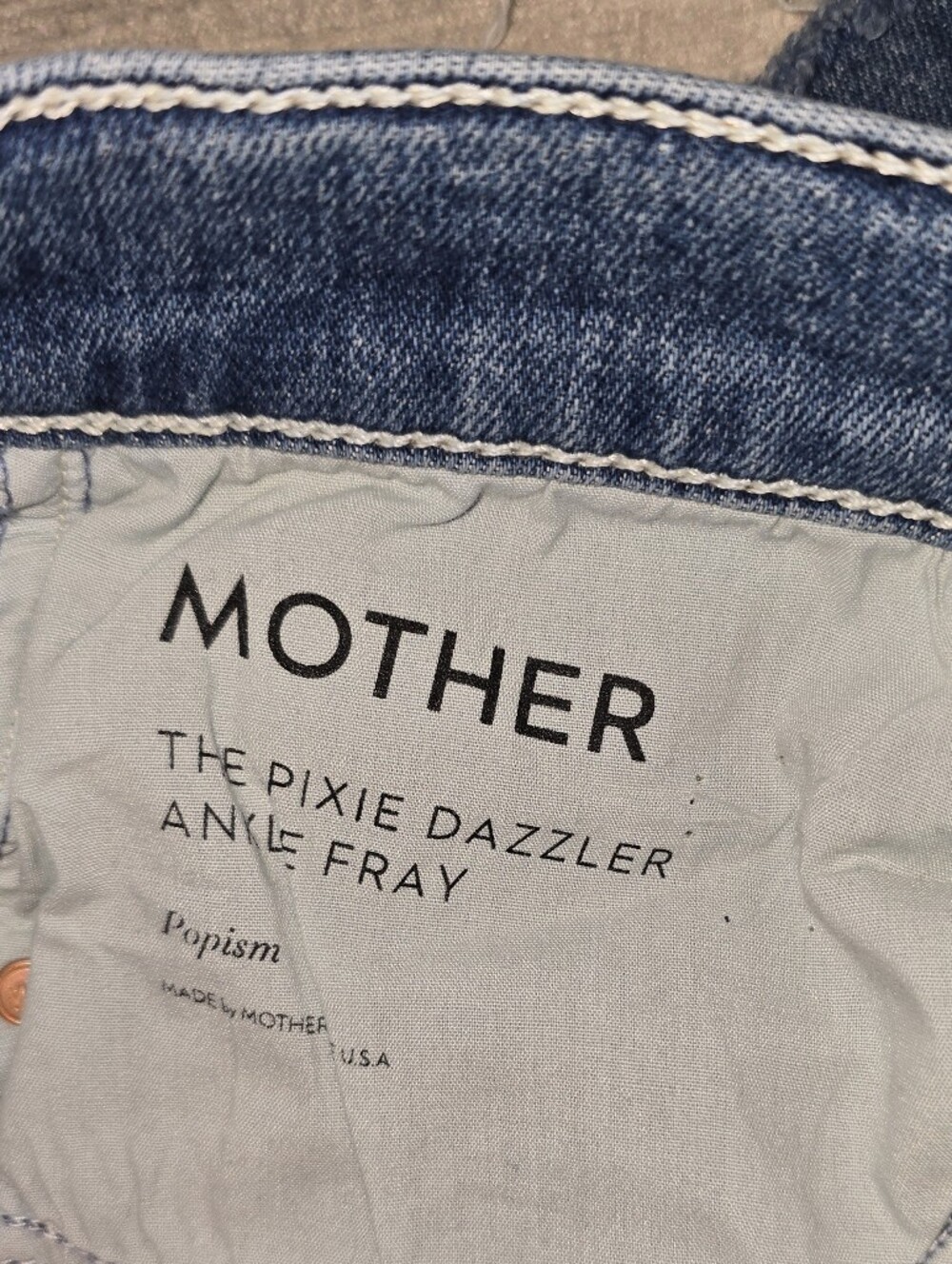MOTHER Denim "The Pixie Dazzler Ankle Fray" Jeans GUC 26 Popism Raw Hem Revolve - Picture 6 of 16